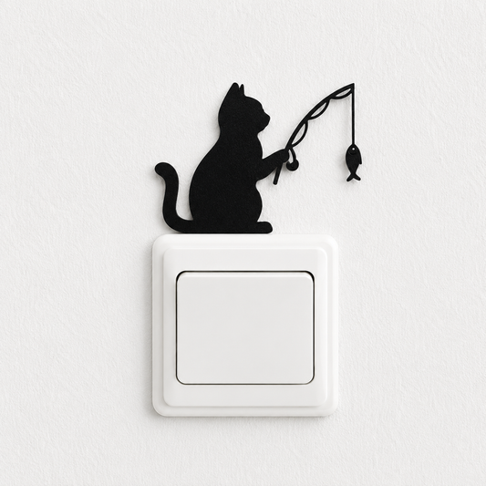 Katzen lichtschalter dekoration - Fisch katze
