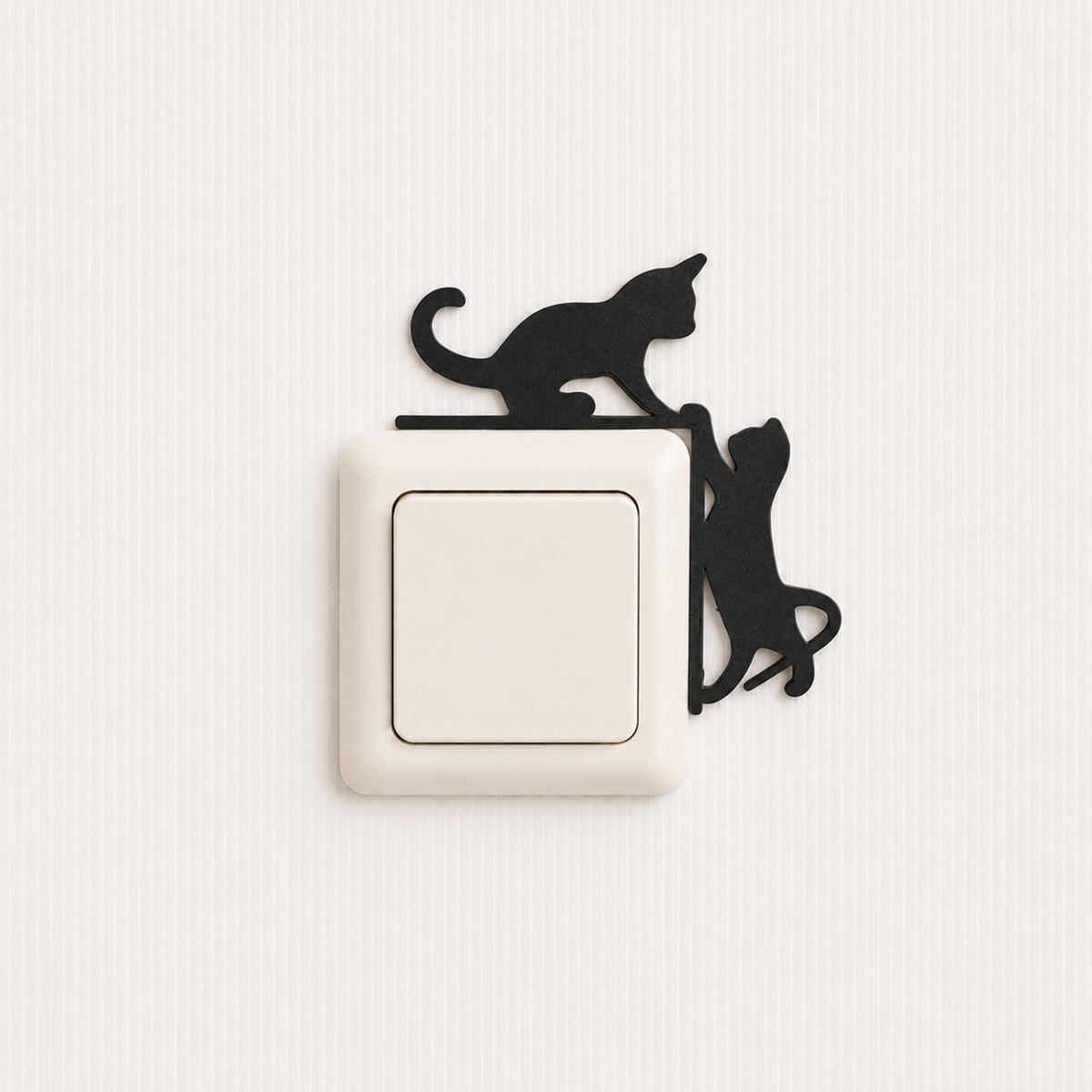 Katzen lichtschalter dekoration - zwei spielende katzen